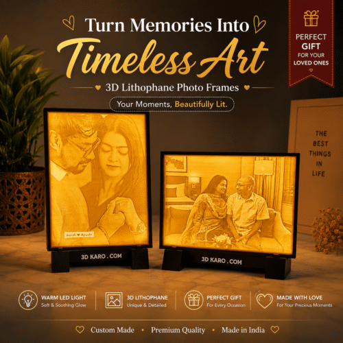 3D Karo - Custom 3D Lithophane Photo Frame with LED Light online in india