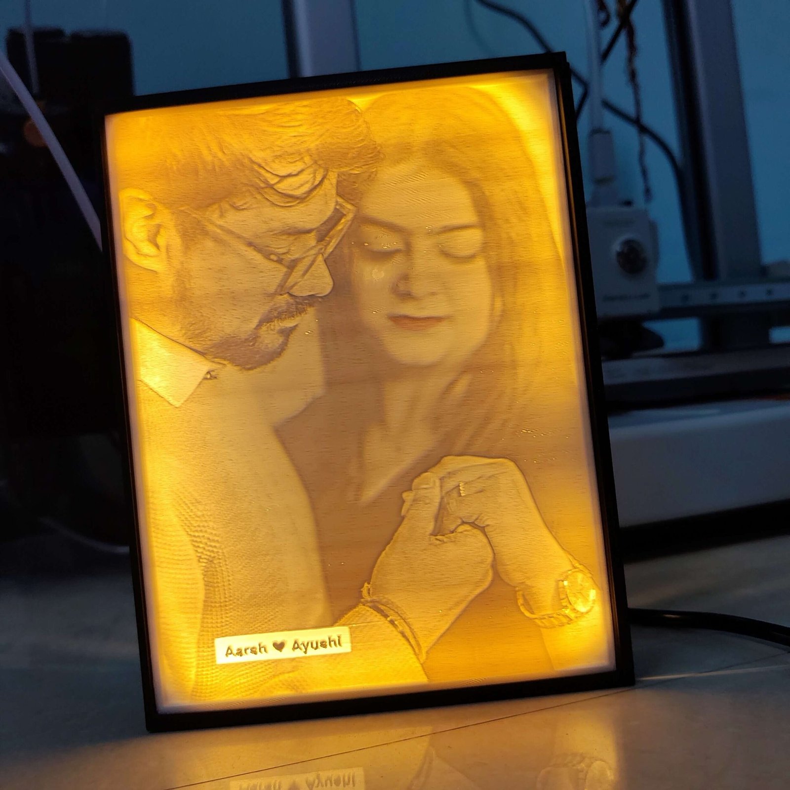 3D Karo - Custom 3D Lithophane Photo Frame with LED Light for couples