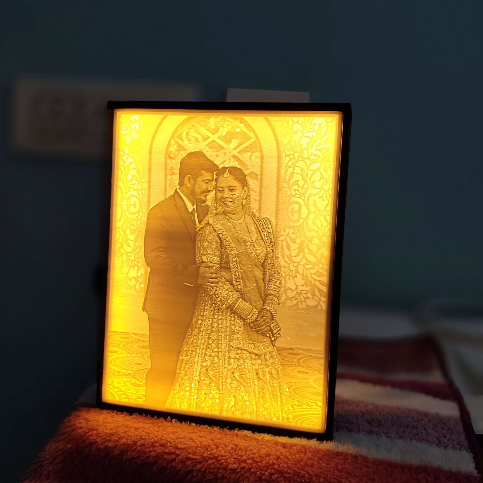 3D Karo - Custom 3D Lithophane Photo Frame with LED Light for husband wife