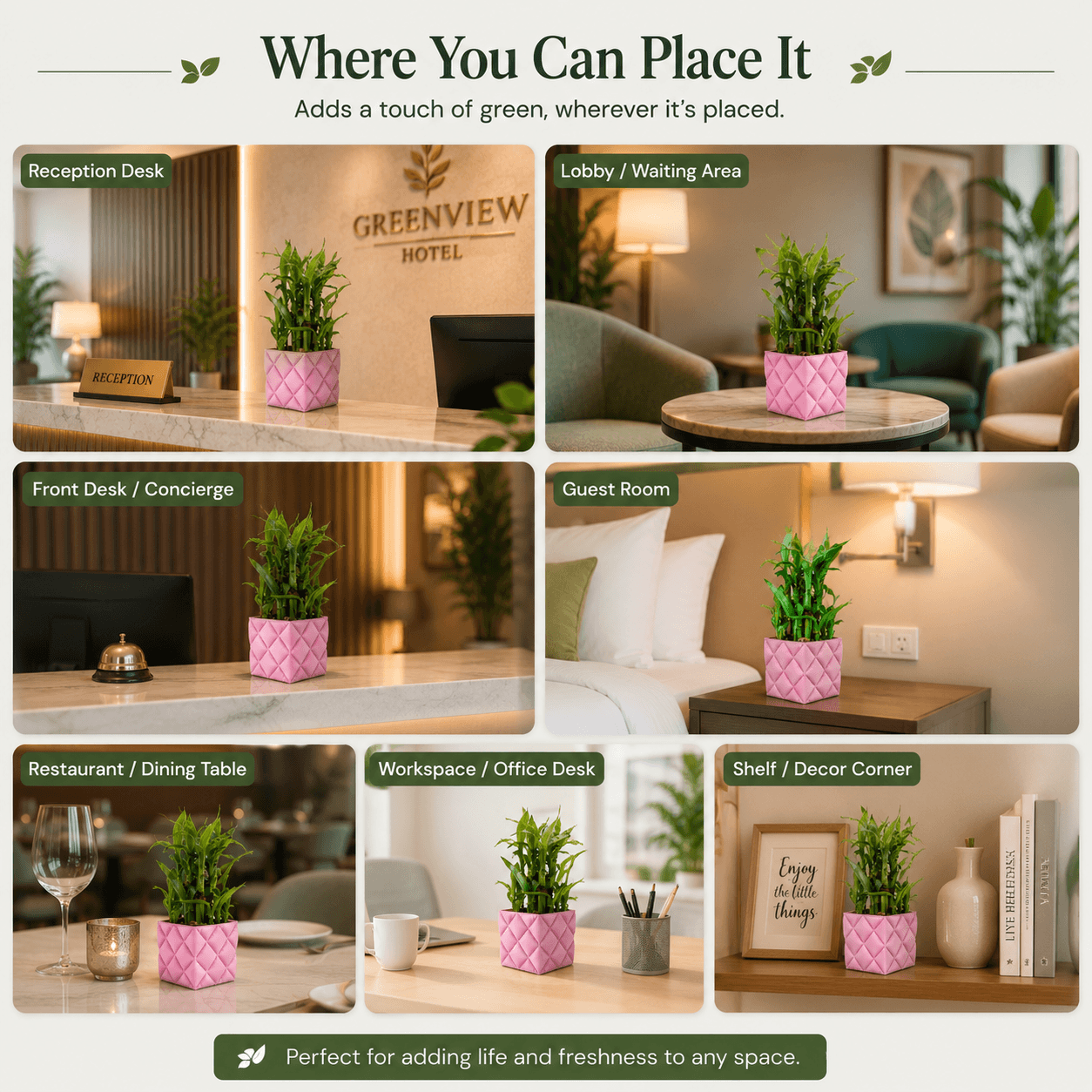 3D karo Pink Diamond Quilt Planter multi view