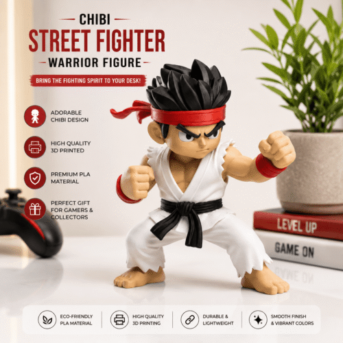 3d karo Chibi Street Fighter Warrior Figure