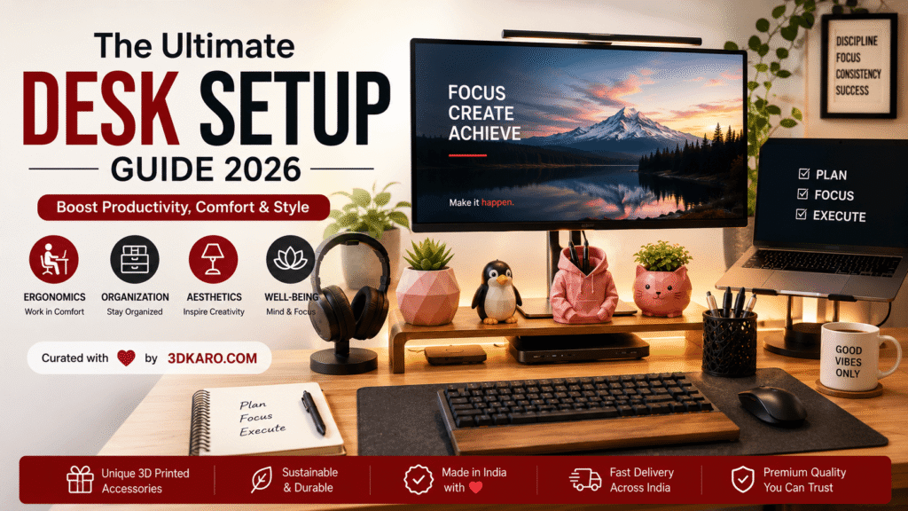 3d karo - The Ultimate Desk Setup Guide 2026 Boost Productivity & Beat Stress in India