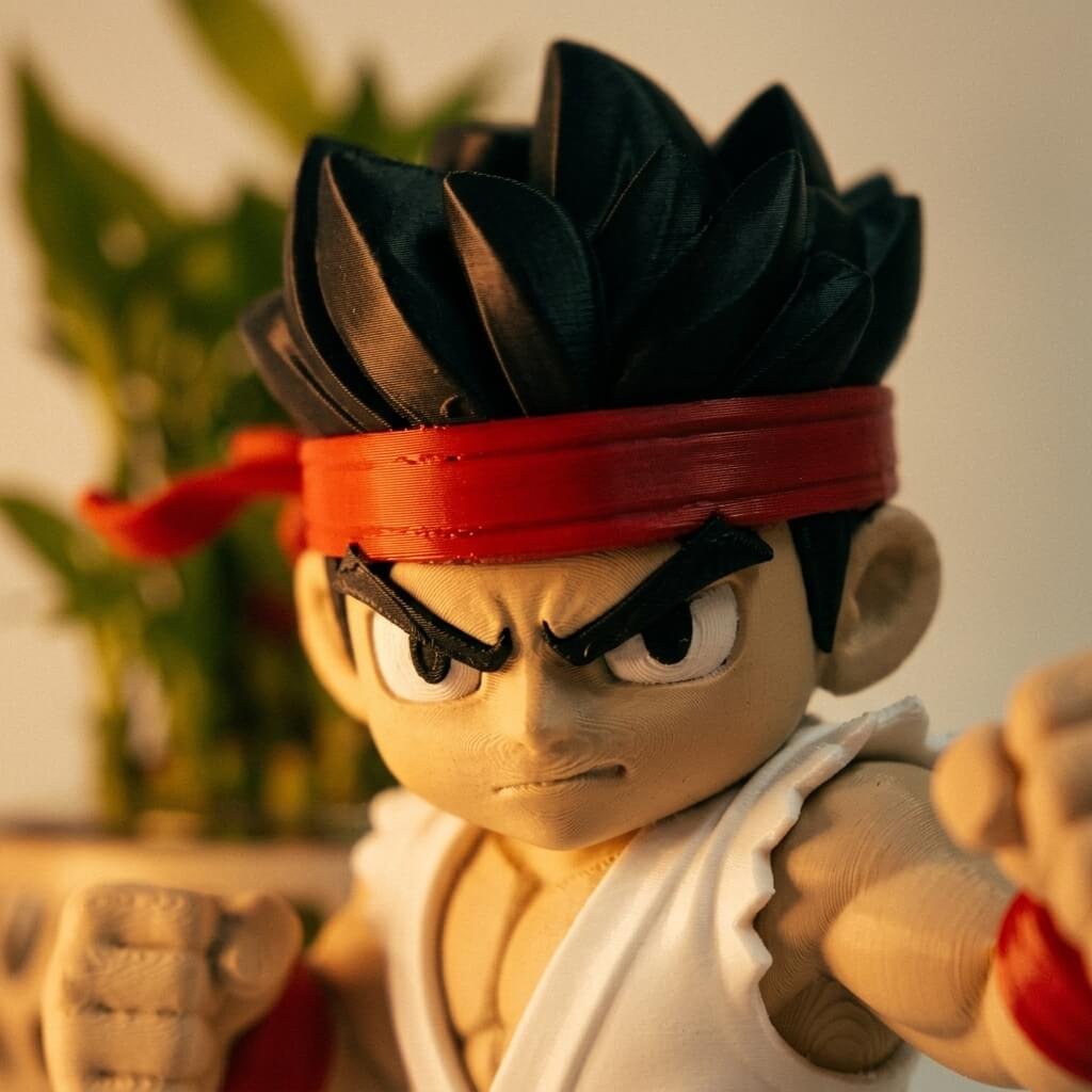Chibi Street Fighter Warrior Figure closeup