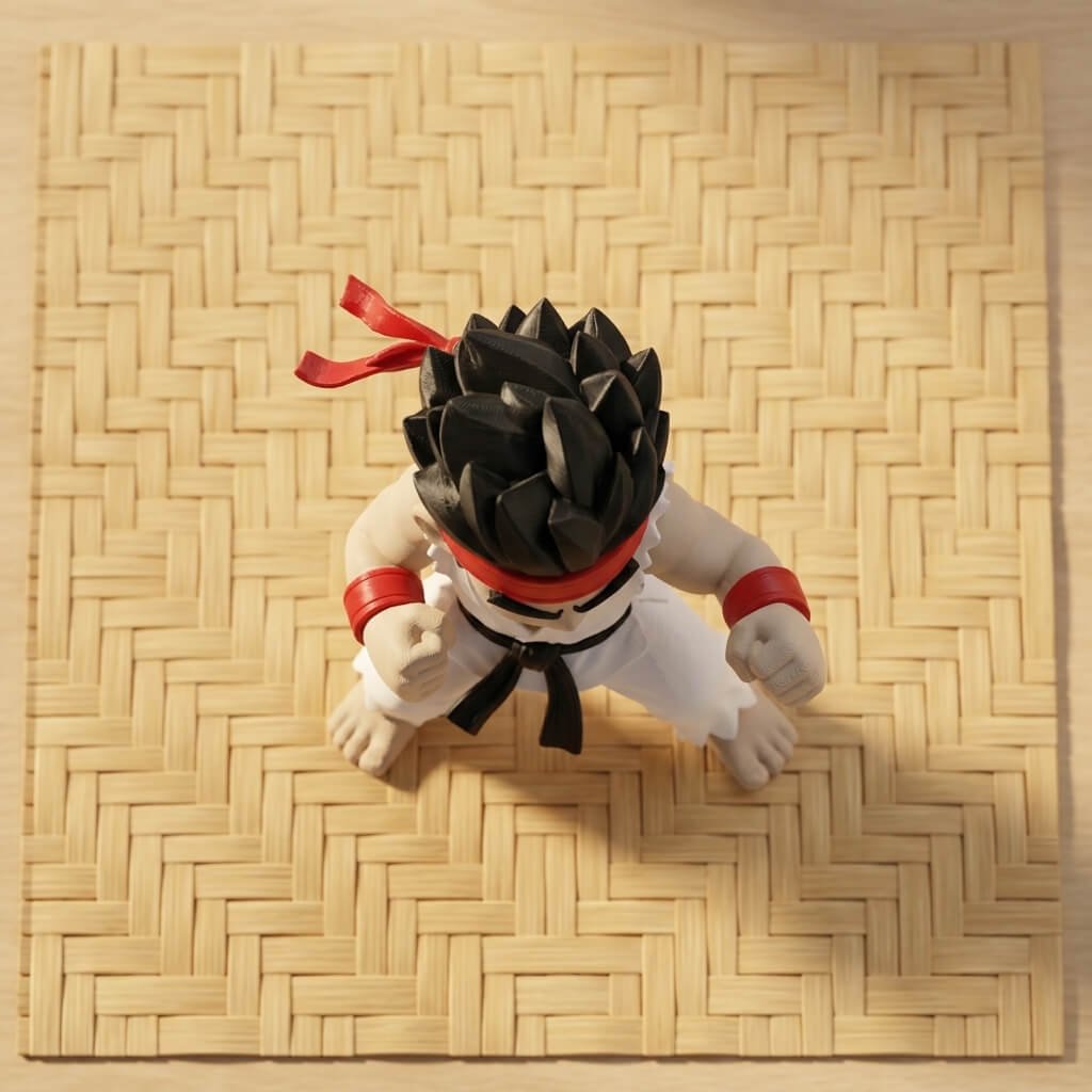 Chibi Street Fighter Warrior Figure from top