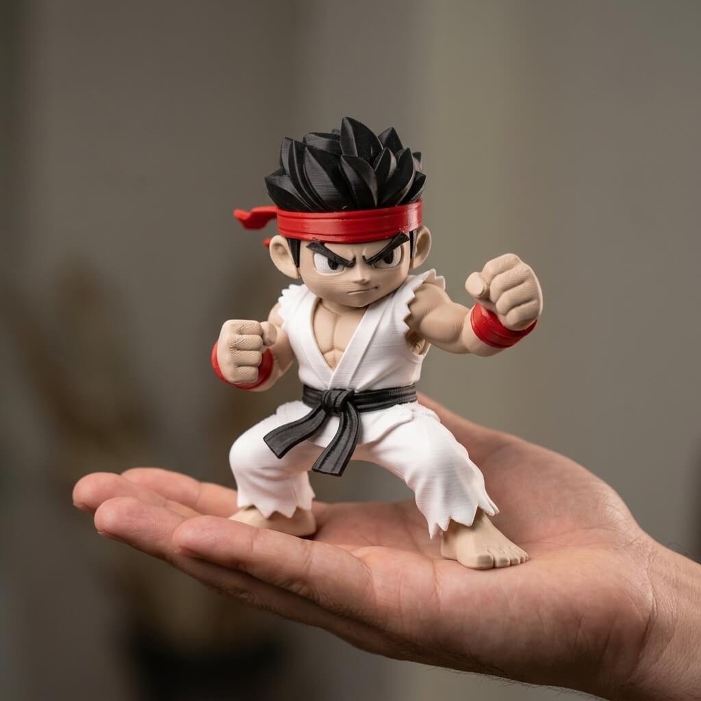 Chibi Street Fighter Warrior Figure on hand