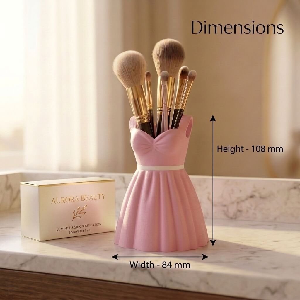 Princess Dress Beauty Organizer dimensions - 3d karo
