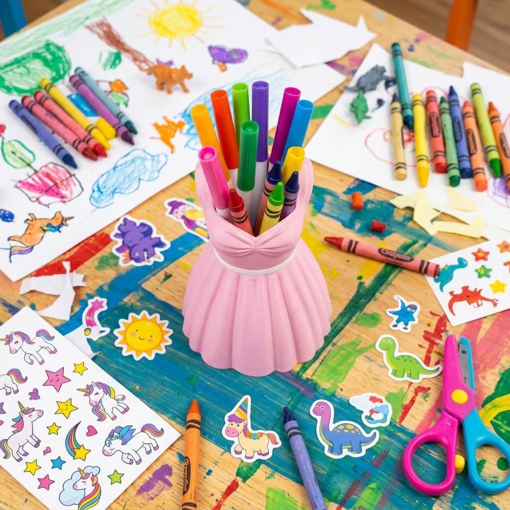 Princess Dress Beauty Organizer kids colours - 3d karo