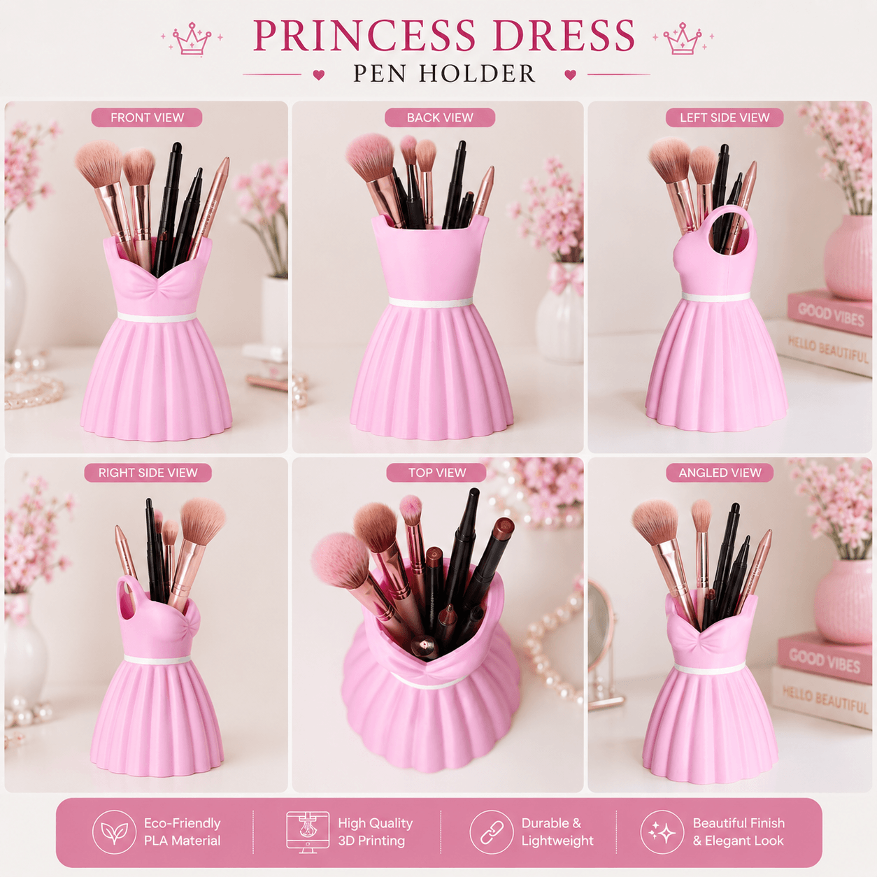 Princess Dress Beauty Organizer multi angle - 3d karo