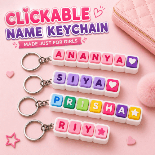 Personalized Clickable Name Keychain for Girls